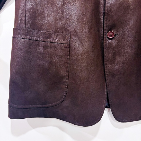 COPPLEY Brown faux suede blazer - Picture 7 of 9